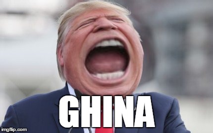 GHINA | image tagged in donald trump | made w/ Imgflip meme maker