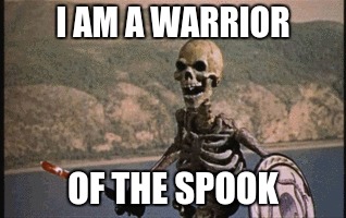  I AM A WARRIOR; OF THE SPOOK | image tagged in spooks | made w/ Imgflip meme maker