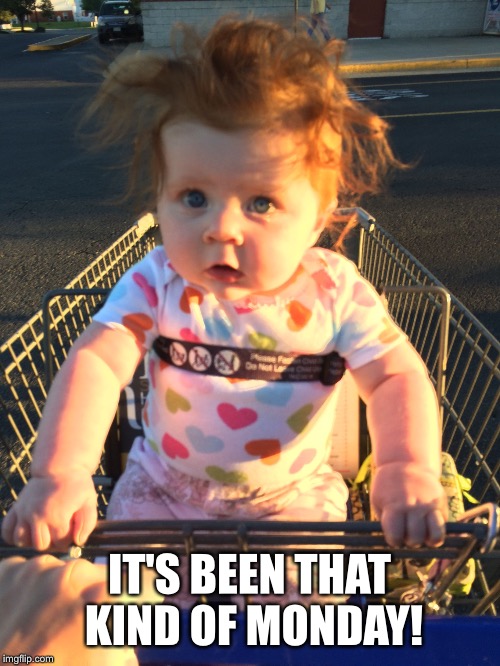 IT'S BEEN THAT KIND OF MONDAY! | image tagged in mondays,monday,bad hair day,cute baby,funny baby | made w/ Imgflip meme maker
