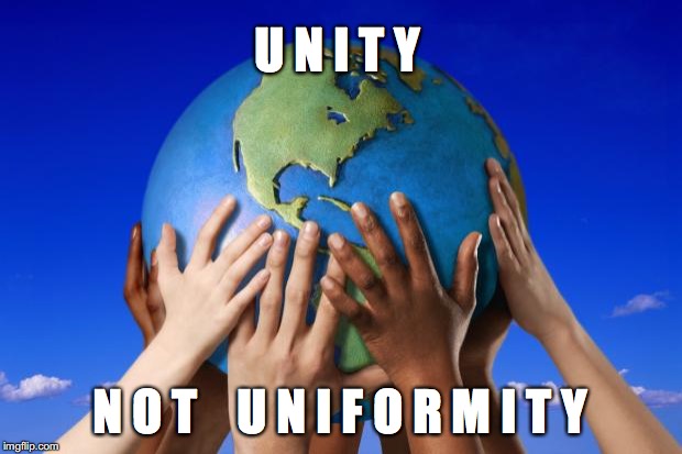 UNITY | U N I T Y; N O T    U N I F O R M I T Y | image tagged in world peace | made w/ Imgflip meme maker