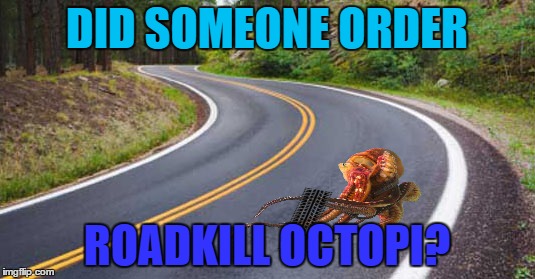 I think it was Trump | DID SOMEONE ORDER; ROADKILL OCTOPI? | image tagged in roadkill octopus,memes | made w/ Imgflip meme maker
