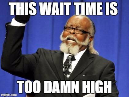 Too Damn High Meme | THIS WAIT TIME IS; TOO DAMN HIGH | image tagged in memes,too damn high | made w/ Imgflip meme maker