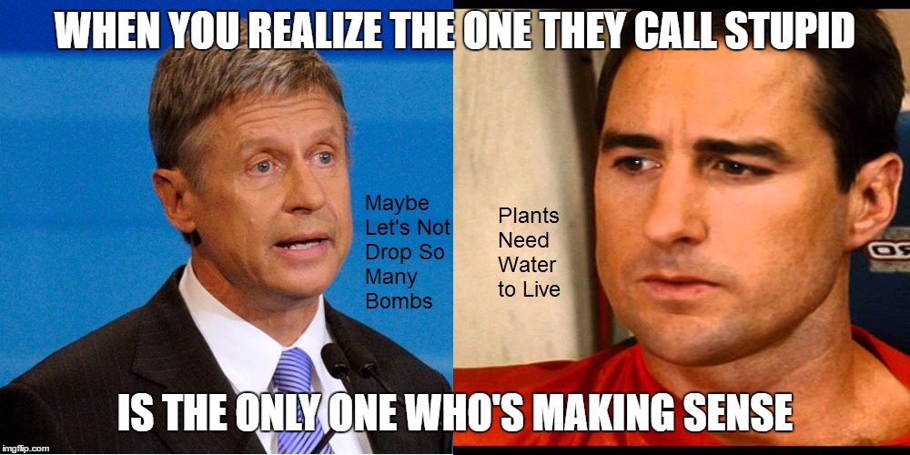Not Sure 2016 | WHEN YOU REALIZE THE ONE THEY CALL STUPID; IS THE ONLY ONE WHO'S MAKING SENSE | image tagged in gary johnson,not sure,idiocracy,nap,libertarian | made w/ Imgflip meme maker