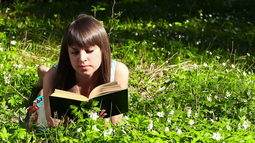 Woman Reading Book in Field of Flowers Blank Meme Template