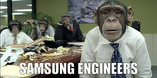 Office monkeys | SAMSUNG ENGINEERS | image tagged in office monkeys | made w/ Imgflip meme maker