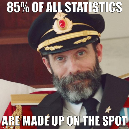 Captain Obvious | 85% OF ALL STATISTICS; ARE MADE UP ON THE SPOT | image tagged in captain obvious | made w/ Imgflip meme maker