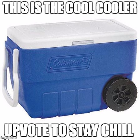 THIS IS THE COOL COOLER; UPVOTE TO STAY CHILL | made w/ Imgflip meme maker