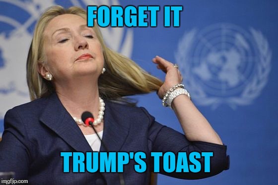 Hillary | FORGET IT TRUMP'S TOAST | image tagged in hillary | made w/ Imgflip meme maker