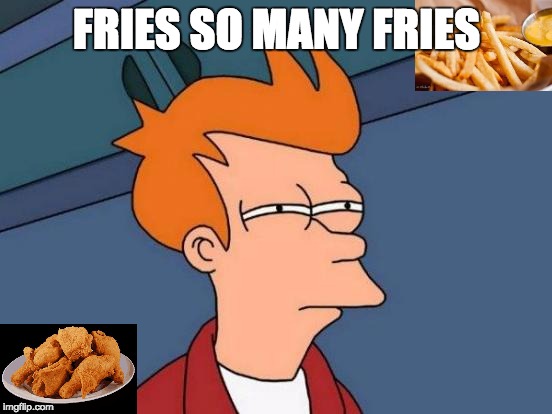 Futurama Fry Meme | FRIES SO MANY FRIES | image tagged in memes,futurama fry | made w/ Imgflip meme maker