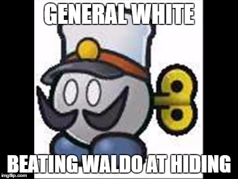 General White | GENERAL WHITE; BEATING WALDO AT HIDING | image tagged in general white | made w/ Imgflip meme maker
