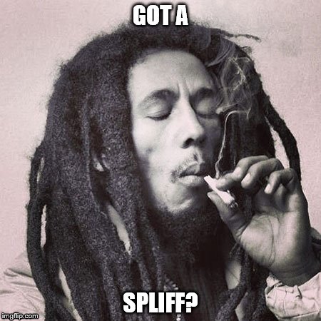 Bob Marley smoking joint | GOT A; SPLIFF? | image tagged in bob marley smoking joint | made w/ Imgflip meme maker