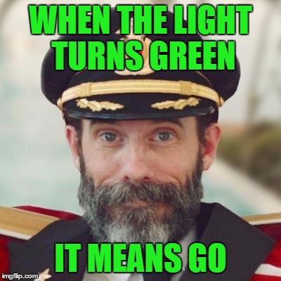 Thanks captain obvious. | WHEN THE LIGHT TURNS GREEN; IT MEANS GO | image tagged in thanks captain obvious | made w/ Imgflip meme maker