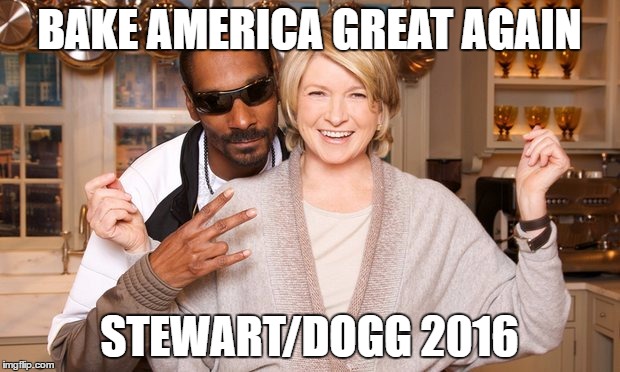 BAKE AMERICA GREAT AGAIN; STEWART/DOGG 2016 | image tagged in bakeamericagreatagain | made w/ Imgflip meme maker