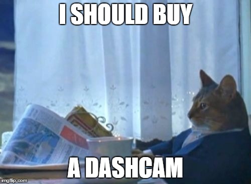 I Should Buy A Boat Cat Meme | I SHOULD BUY; A DASHCAM | image tagged in memes,i should buy a boat cat | made w/ Imgflip meme maker