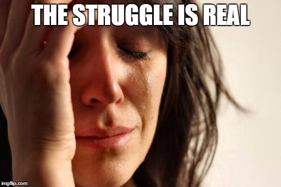 First World Problems Meme | THE STRUGGLE IS REAL | image tagged in memes,first world problems | made w/ Imgflip meme maker