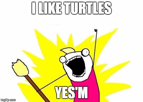 X All The Y Meme | I LIKE TURTLES; YES'M | image tagged in memes,x all the y | made w/ Imgflip meme maker