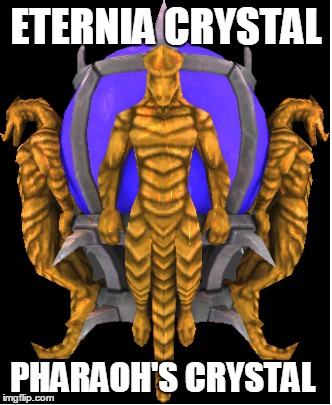Dungeon Defenders - eternia crystal | ETERNIA CRYSTAL; PHARAOH'S CRYSTAL | image tagged in eternia crystal,dungeon defenders,crystal,eternia | made w/ Imgflip meme maker