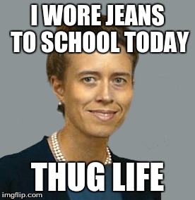 Teacher Thug Life | I WORE JEANS TO SCHOOL TODAY; THUG LIFE | image tagged in teacher meme,thug life | made w/ Imgflip meme maker