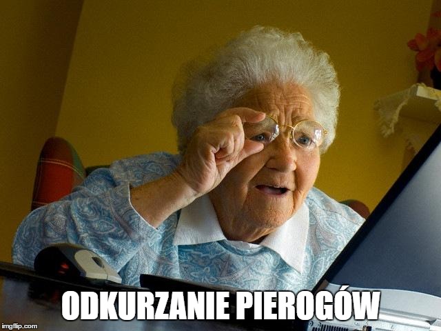 Grandma Finds The Internet Meme | ODKURZANIE PIEROGÓW | image tagged in memes,grandma finds the internet | made w/ Imgflip meme maker
