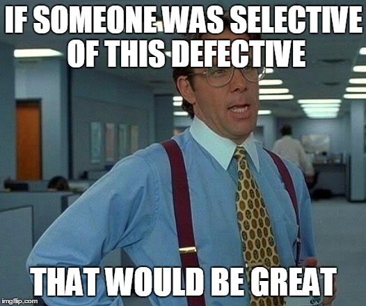 That Would Be Great Meme | IF SOMEONE WAS SELECTIVE OF THIS DEFECTIVE THAT WOULD BE GREAT | image tagged in memes,that would be great | made w/ Imgflip meme maker