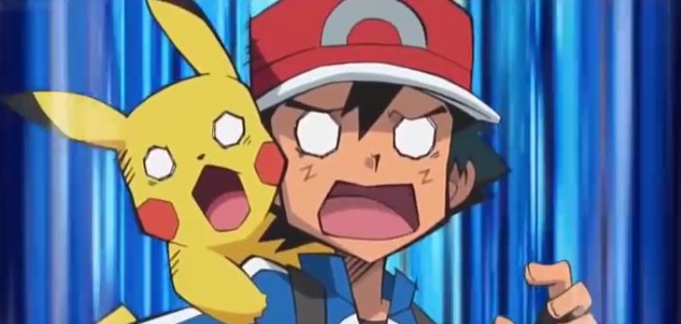 Suprised Ash and Pikachu Blank Meme Template