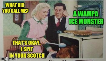 WHAT DID YOU CALL ME? A WAMPA ICE MONSTER THAT'S OKAY. I SPIT IN YOUR SCOTCH | made w/ Imgflip meme maker