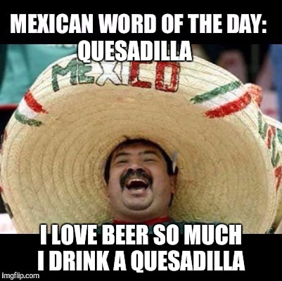 I don't always drink a case a dia, but when I do I'm the most intoxicated man in the world  | QUESADILLA; I LOVE BEER SO MUCH I DRINK A QUESADILLA | image tagged in quesadilla,beer,mexican word of the day | made w/ Imgflip meme maker