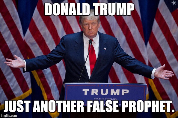Donald Trump | DONALD TRUMP; JUST ANOTHER FALSE PROPHET. | image tagged in donald trump | made w/ Imgflip meme maker
