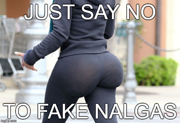 Just say no | JUST SAY NO; TO FAKE NALGAS | image tagged in funny | made w/ Imgflip meme maker