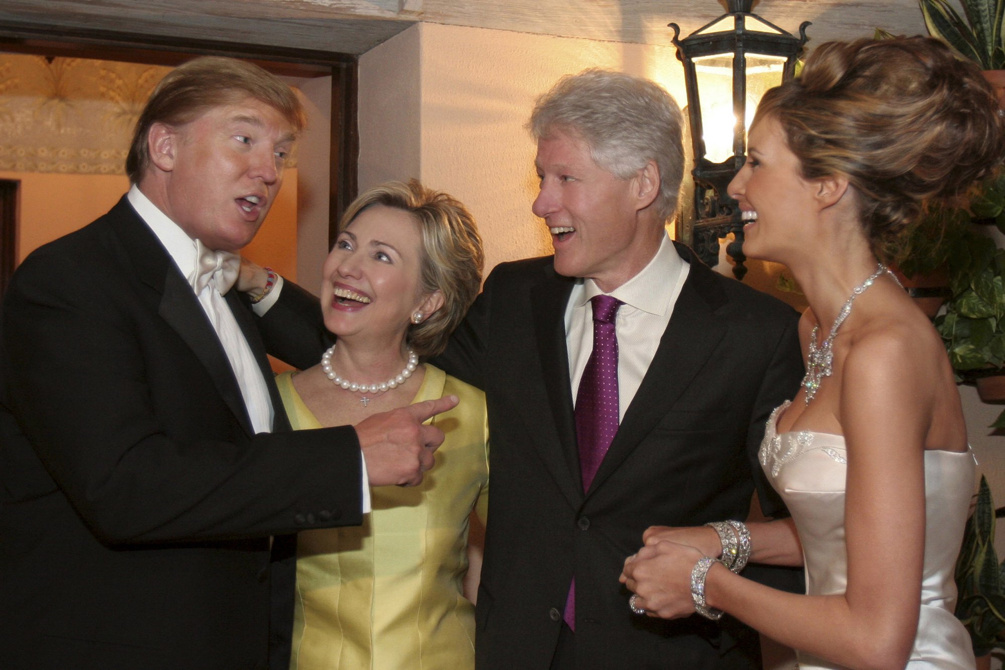 Clintons at Donald Trump Melania Wedding  Blank Meme Template