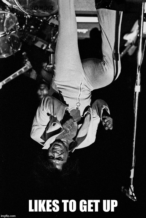 James Brown Get Down | LIKES TO GET UP | image tagged in james brown get down | made w/ Imgflip meme maker