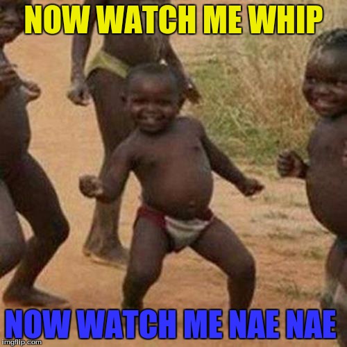 Third World Success Kid | NOW WATCH ME WHIP; NOW WATCH ME NAE NAE | image tagged in memes,third world success kid | made w/ Imgflip meme maker