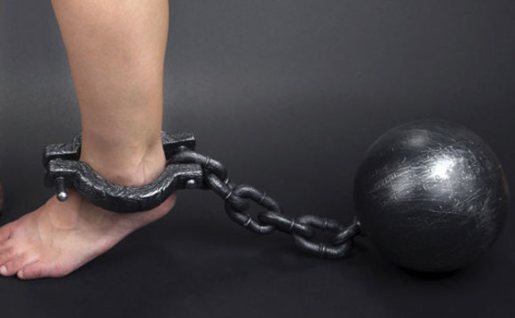 Ball and chain on leg  Blank Meme Template