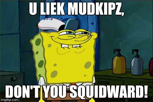 Don't You Squidward | U LIEK MUDKIPZ, DON'T YOU SQUIDWARD! | image tagged in memes,dont you squidward | made w/ Imgflip meme maker