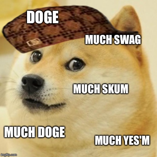 Doge Meme | DOGE; MUCH SWAG; MUCH SKUM; MUCH DOGE; MUCH YES'M | image tagged in memes,doge,scumbag | made w/ Imgflip meme maker