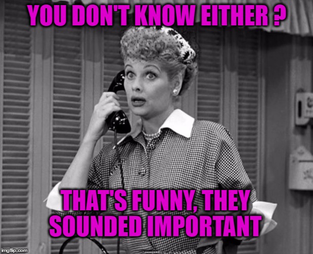 YOU DON'T KNOW EITHER ? THAT'S FUNNY, THEY SOUNDED IMPORTANT | made w/ Imgflip meme maker