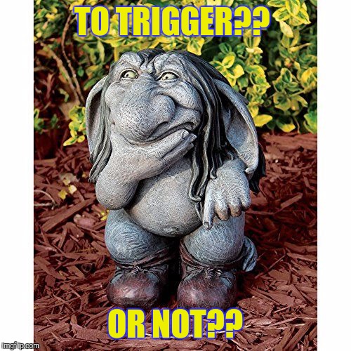 TO TRIGGER?? OR NOT?? | image tagged in troll,trolling,internet trolls | made w/ Imgflip meme maker