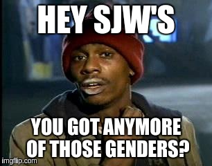 Y'all Got Any More Of That Meme | HEY SJW'S YOU GOT ANYMORE OF THOSE GENDERS? | image tagged in memes,yall got any more of | made w/ Imgflip meme maker