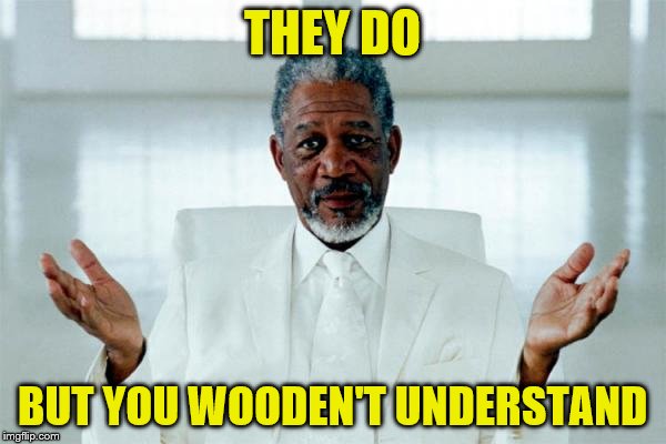 THEY DO BUT YOU WOODEN'T UNDERSTAND | made w/ Imgflip meme maker