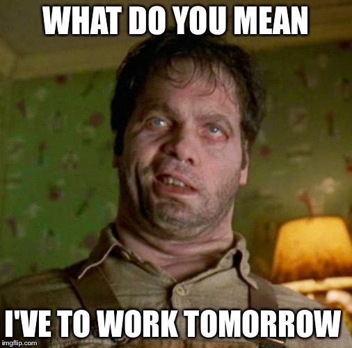 What? | WHAT DO YOU MEAN; I'VE TO WORK TOMORROW | image tagged in what | made w/ Imgflip meme maker