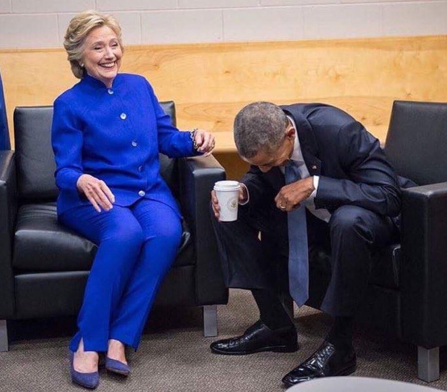 hillary obama laughing Blank Meme Template