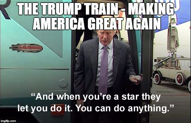 Make America Great Again  | THE TRUMP TRAIN - MAKING AMERICA GREAT AGAIN | image tagged in donald trump | made w/ Imgflip meme maker