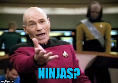 Picard Wtf Meme | NINJAS? | image tagged in memes,picard wtf | made w/ Imgflip meme maker