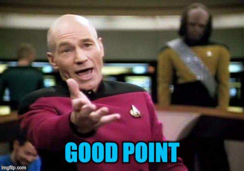 Picard Wtf Meme | GOOD POINT | image tagged in memes,picard wtf | made w/ Imgflip meme maker