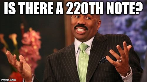 Steve Harvey Meme | IS THERE A 220TH NOTE? | image tagged in memes,steve harvey | made w/ Imgflip meme maker