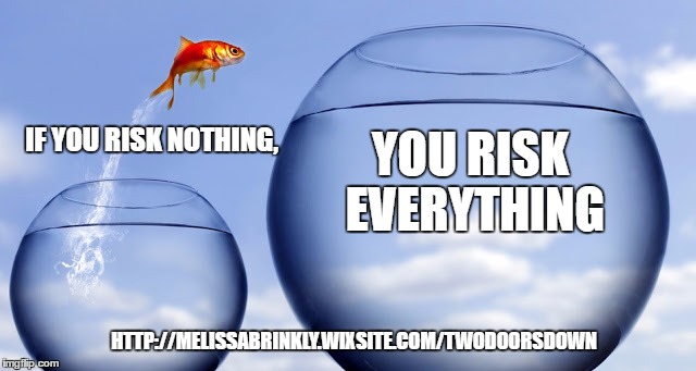 Leap of Faith | YOU RISK EVERYTHING; IF YOU RISK NOTHING, HTTP://MELISSABRINKLY.WIXSITE.COM/TWODOORSDOWN | image tagged in risk,take a chance on me | made w/ Imgflip meme maker