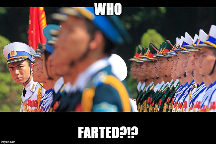 The biggest inspection of the whole damned year and you clowns couldn't lay off the cabbage and fertile duck damn eggs one day? | WHO; FARTED?!? | image tagged in ready,front,inspection,farts,army | made w/ Imgflip meme maker