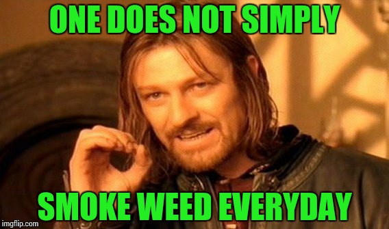 One Does Not Simply Meme | ONE DOES NOT SIMPLY; SMOKE WEED EVERYDAY | image tagged in memes,one does not simply | made w/ Imgflip meme maker