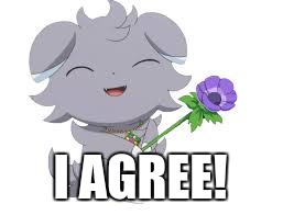 Happy espurr | I AGREE! | image tagged in happy espurr | made w/ Imgflip meme maker