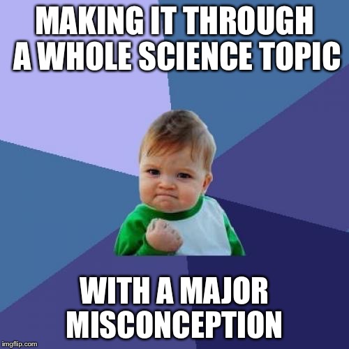 As a matter of fact, the arrangement of bulbs DOES affect the brightness. | MAKING IT THROUGH A WHOLE SCIENCE TOPIC; WITH A MAJOR MISCONCEPTION | image tagged in memes,success kid | made w/ Imgflip meme maker
